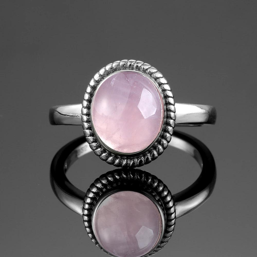 New Fashion 8x10 MM Oval Natural Moonstones Rings Women's CopperJewelry Ring High Quality Gifts Vintage Fine