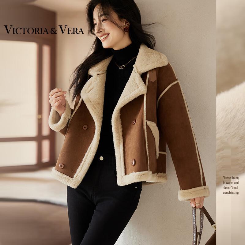 

VICTORIA&VERA Women s Short Suede Biker Jacket