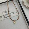 Exquisite Retro Crystal Cat's Eye Pendant Sweater Necklace – Autumn/Winter Maillard Series