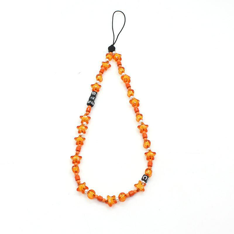 Lanț de telefon DIY la modă, anti-pierdere, cu mărgele emailate curcubeu – Stil popular pe internet