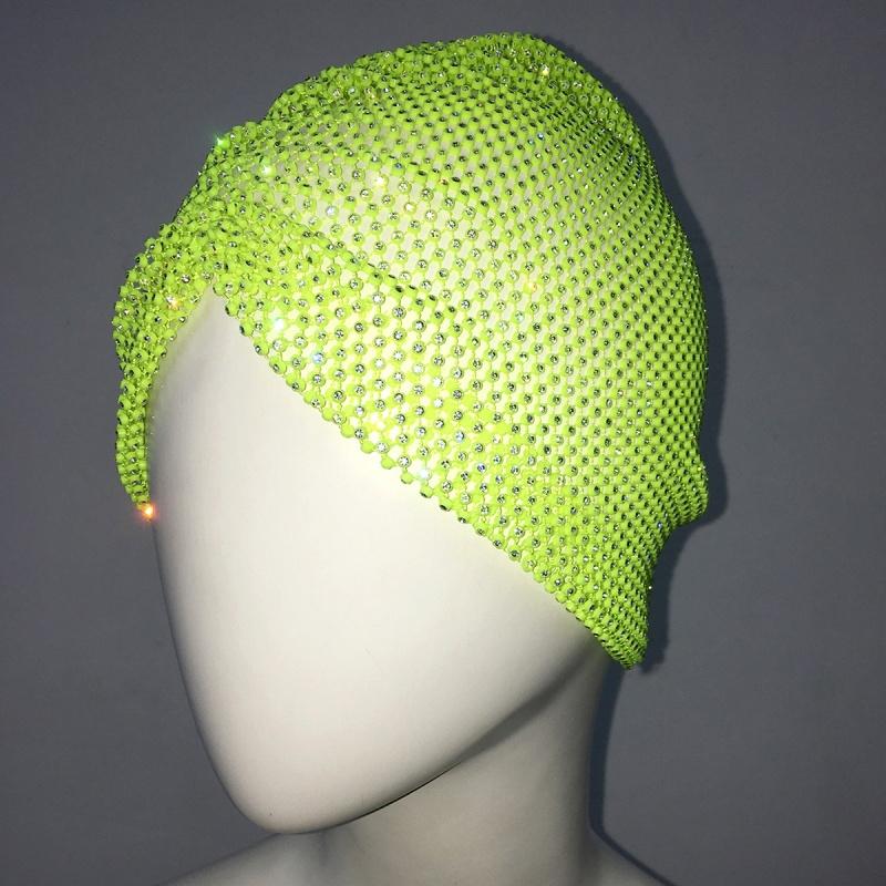 Fashion Hat Rhinestone Party Stretch Hat Christmas Dome Hat