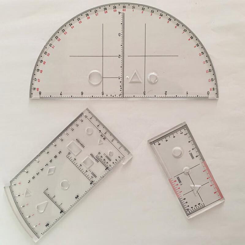 Military Artillery Topography Mapping Tools and Command Rulers