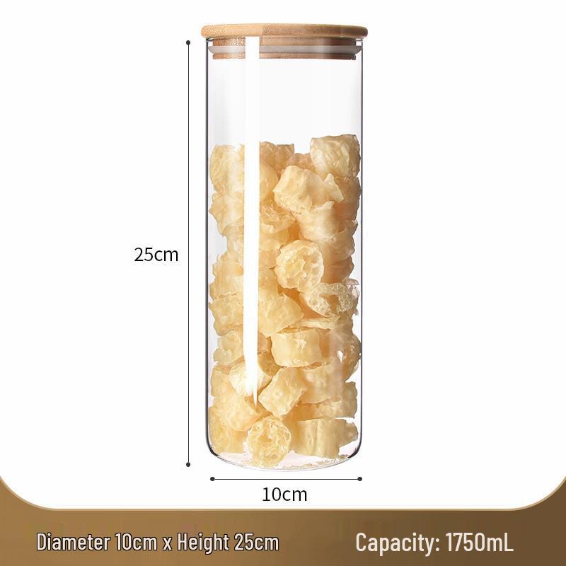 Food Grade Glass Storage Jars with Lids - Tea and Grain Container Set