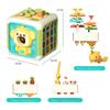 Montessori 6-Sided Busy Activity Cube, Multifunctional Sensory Shape Sorter Educational Toy for Kids Early Learning