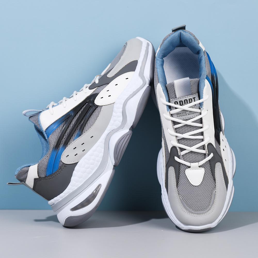 Large Size Men's Shoes Splicing Outdoor Sports and Leisure Shoes Men's Fashion Trend Lightweight Soft Sole Breathable Running Shoes