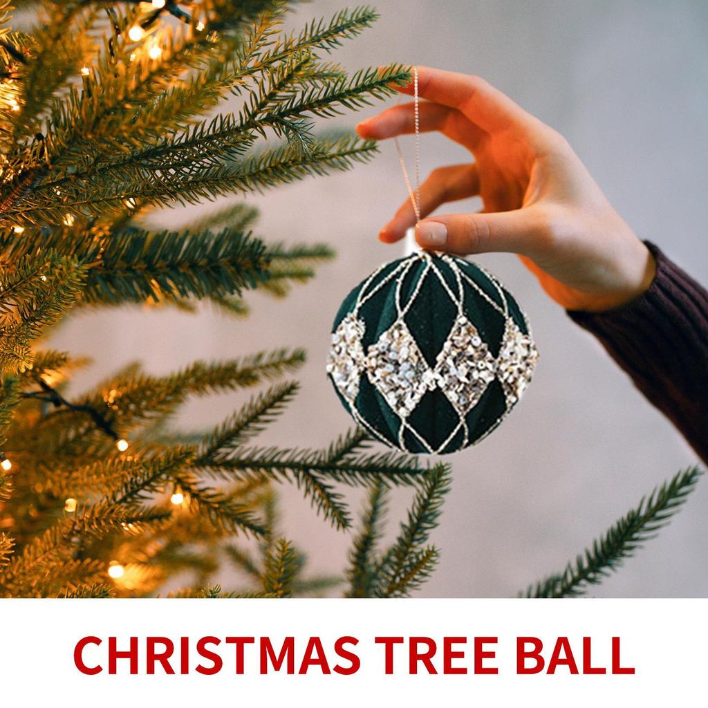 Christmas Tree Ornaments Set 12 Pieces Colorful Modern Art Rhinestone Decorative Ball Christmas Tree Ornaments for Home Wall