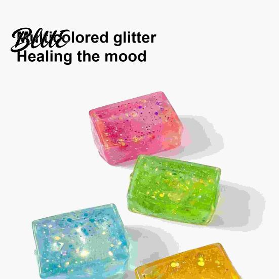 Anxiety Relief Toy Glitter Rectangle Squeeze Soft Stretchy Slow Rising Clear Sensory Stress Ball Classroom Prizes Party Favors