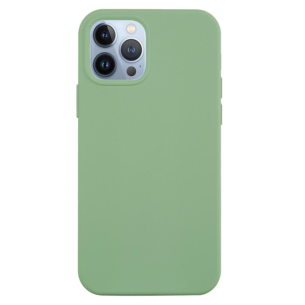 

For iPhone 15 Pro Liquid Silicone Phone Case Soft Lining Anti-scratch Back Cover Mint Green