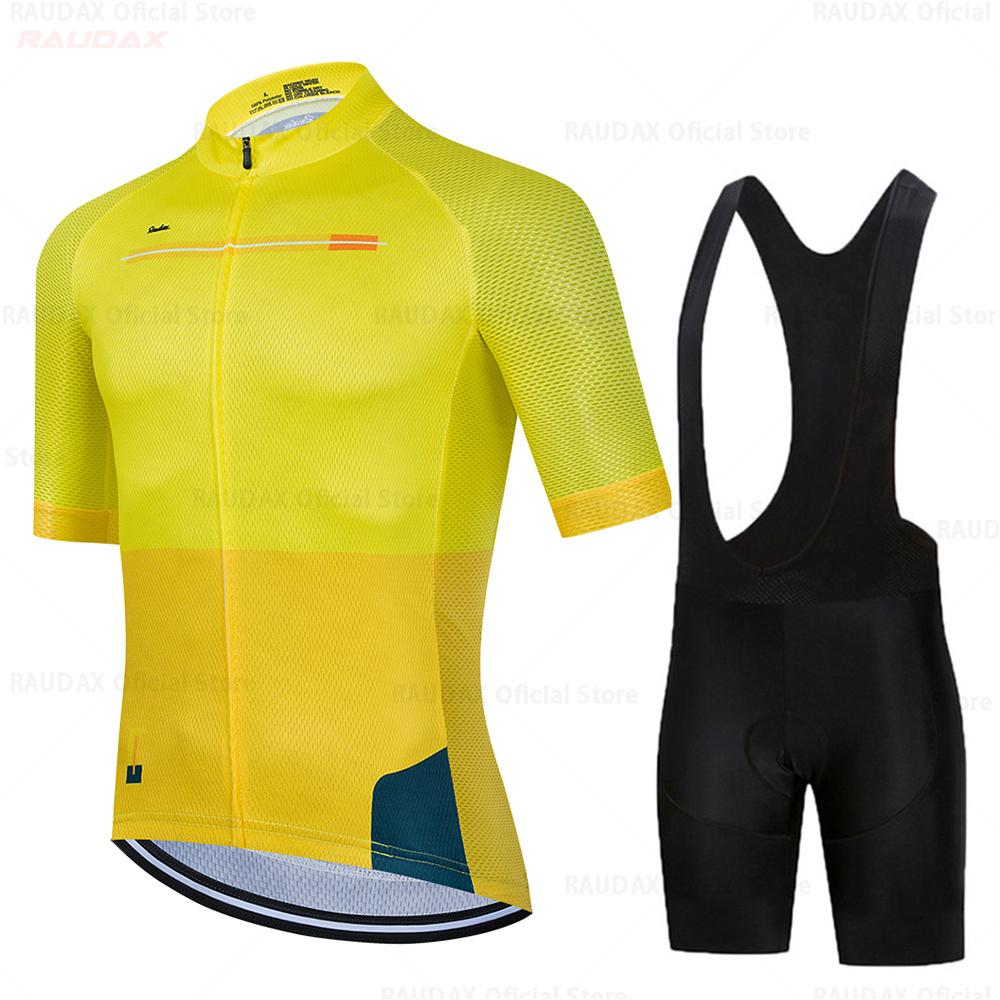 Raudax 2025 Summer Cycling Jersey Set Breathable MTB Twelve Colors Cycling Clothing Mountain Bike Wear Maillot Ropa Ciclismo