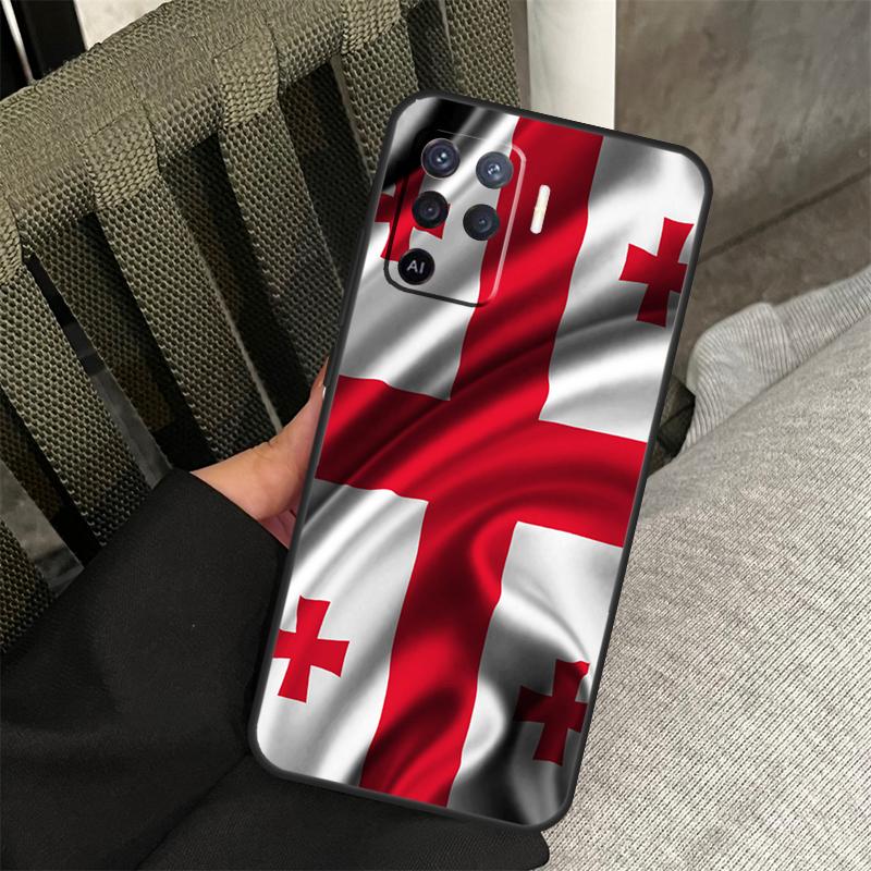 Georgia Flag Case For Oppo A38 A18 A58 A78 A98 A79 A40 A60 A80 A16 A76 A96 A15 A74 A94 A54 A77 A17 Cover
