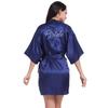 Summer Bride Wedding Nightgown Cardigan, Thin Five-Point Sleeve, Solid Color Morning Gown