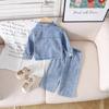 Autumn/Winter New Style Girls' Outfit Set Embroidery Bow Long Sleeve Jacket + Pants Denim Set