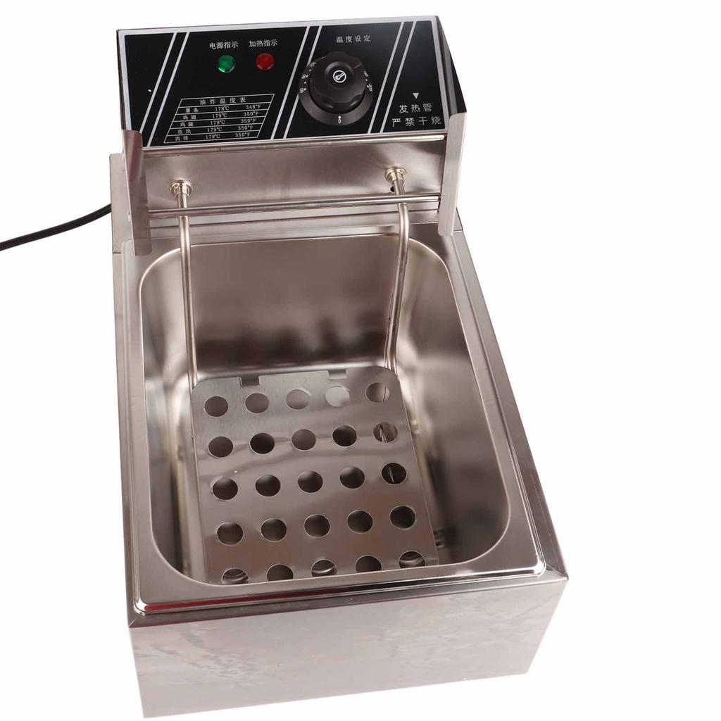 Electric Deep Fryer Stainless Steel French Fries Chips Fryer Machine for Commercial Use 2500W