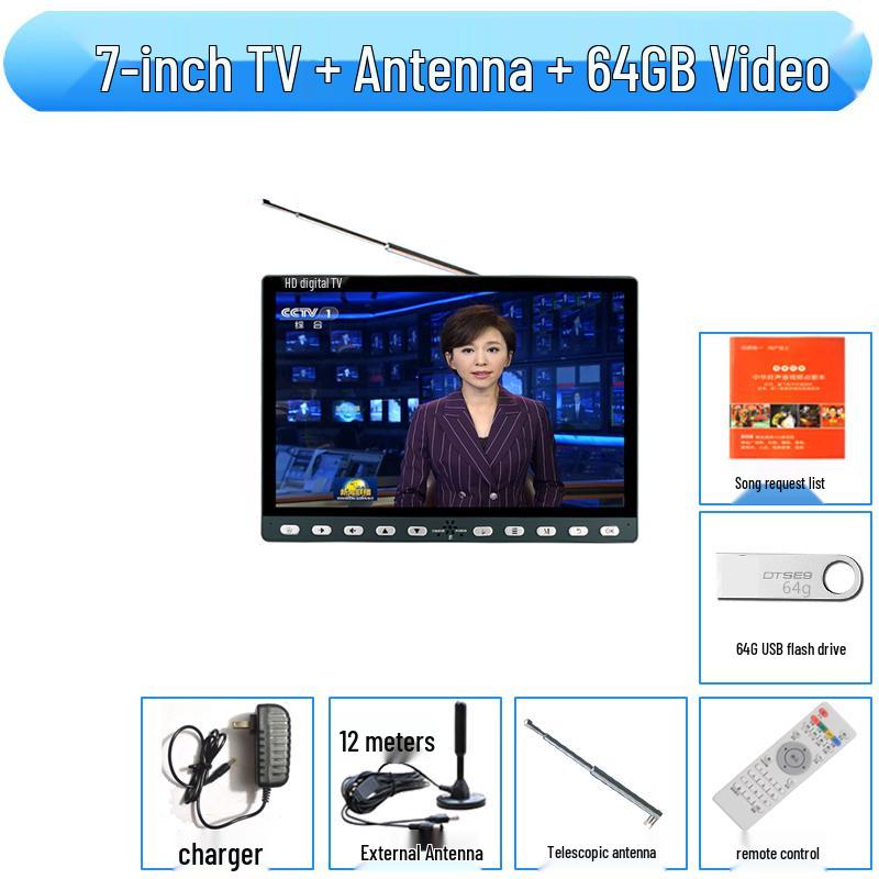 Compact Wireless Digital TV with WiFi and Terrestrial Signal for Seniors - Perfect for Watching Shows, Singing, and Square Dancing