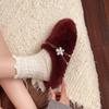 Fashion Designer Spring Autumn Women Warm Fur Shoes Fashion Shallow Slip on Ladies Flats Shoes Round Toe Women's Mary Jane Shoes