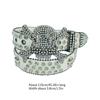 Versatile Male Female Skull Rivet Waist Belt with Rhinestone Buckle Adjustable