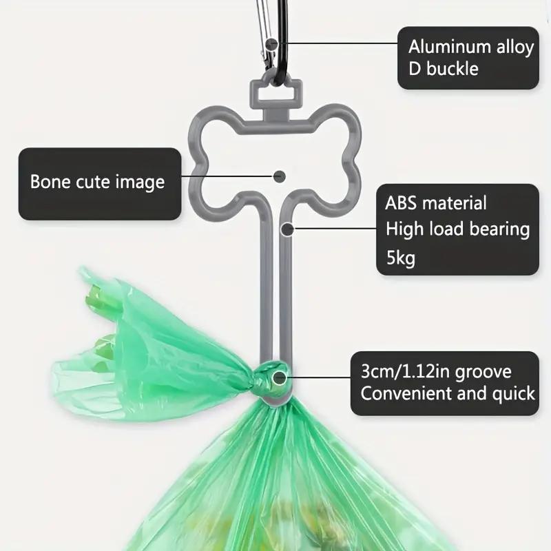 Freihändige Hundekotbeutel-Clips - ABS + Knochenförmiger Kunststoff Langlebiger Müllbeutel-Halter für die Haustierreinigung Praktischer Halter während Spaziergängen