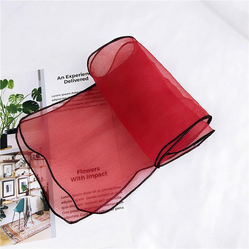 New Solid Color Scarf For Women In Spring And Autumn Versatile Ribbon Wrist Strap Headband Fashionable Decoration Student Neck Protection Small Scarf