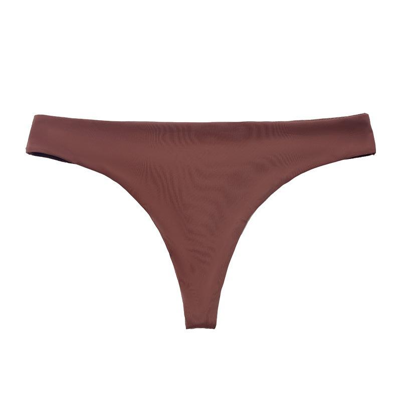 Women Sexy Seamless Low Waist Thong Panties Breathable Hip Lifting Solid Underwear