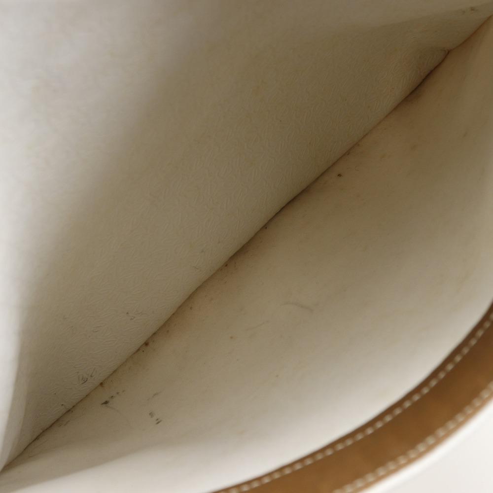 LOEWE anagram Shoulder Bag White PVC/leather unisex Used