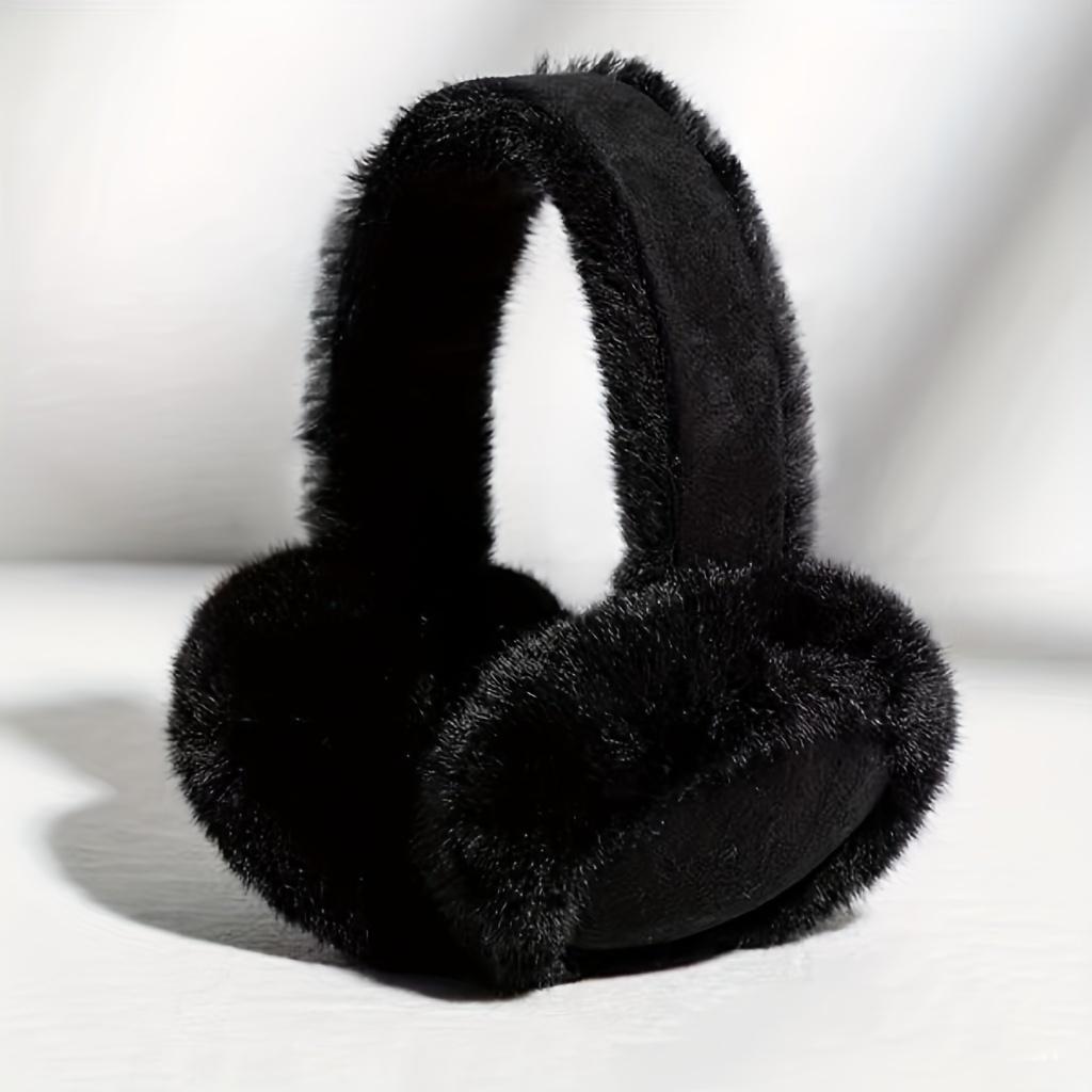 1pc Cozy Faux Fur Ear Muffs, Soft Plush Winter Warmth, Outdoor Cold Weather Ear Protection, Fitted Suede Material, Dry Clean Only, Classic, Earmuffs
