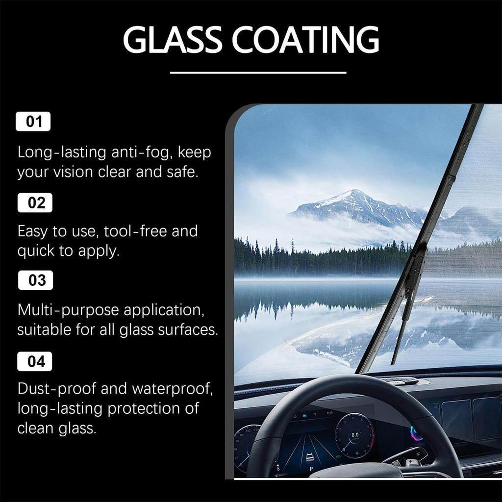 DAWCBVJQ Hydrophobic Windshield , Magic Gem Glass, Anti-Fog Car Windshield, Micromolecular Anti-Fog