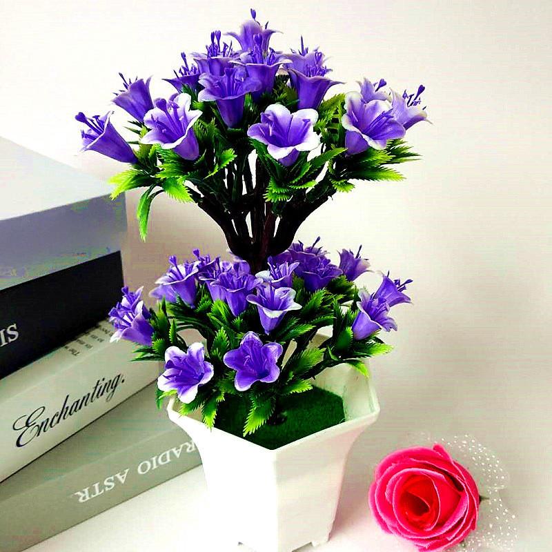 Lily Flower Artificial Potted Plant Simulated Green Plant Ornament Decoration