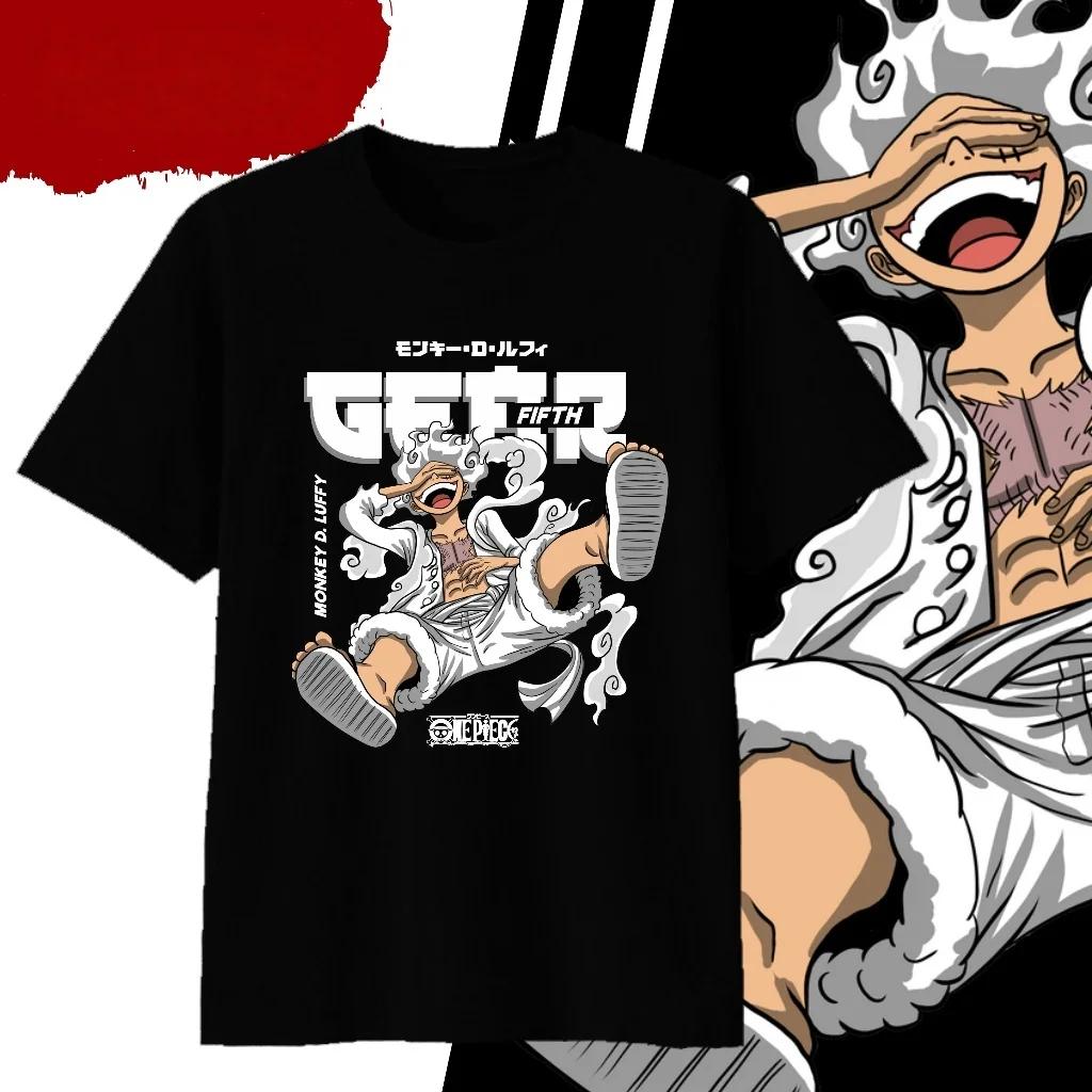 

2026 New Fashion ONE PIECE Anime Monkey D. Luffy Sun God Nika Y2k Graphic TShirt Men Women High Quality Japanese Cartoon Clot... S разноцветный