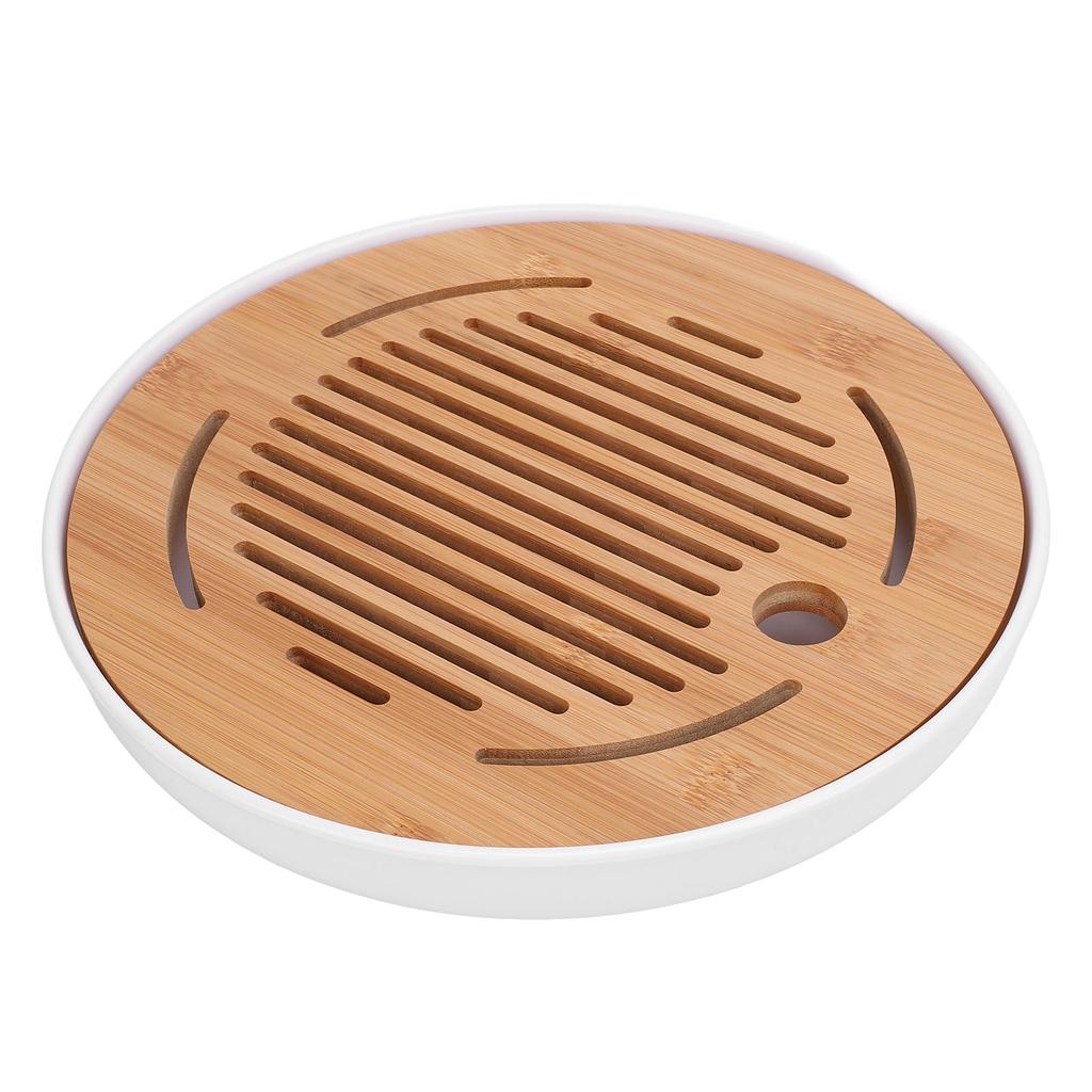 Tea Tray 10 Inch Round Shape Modern Stylish Chinese Kung Fu Tea Serving Tray for Home and Office