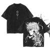 Jujutsu Kaisen Gojo Satoru T-shirt Men Women Clothing Harajuku Vintage Washed T Shirt Casual Short Sleeve Tees Tops