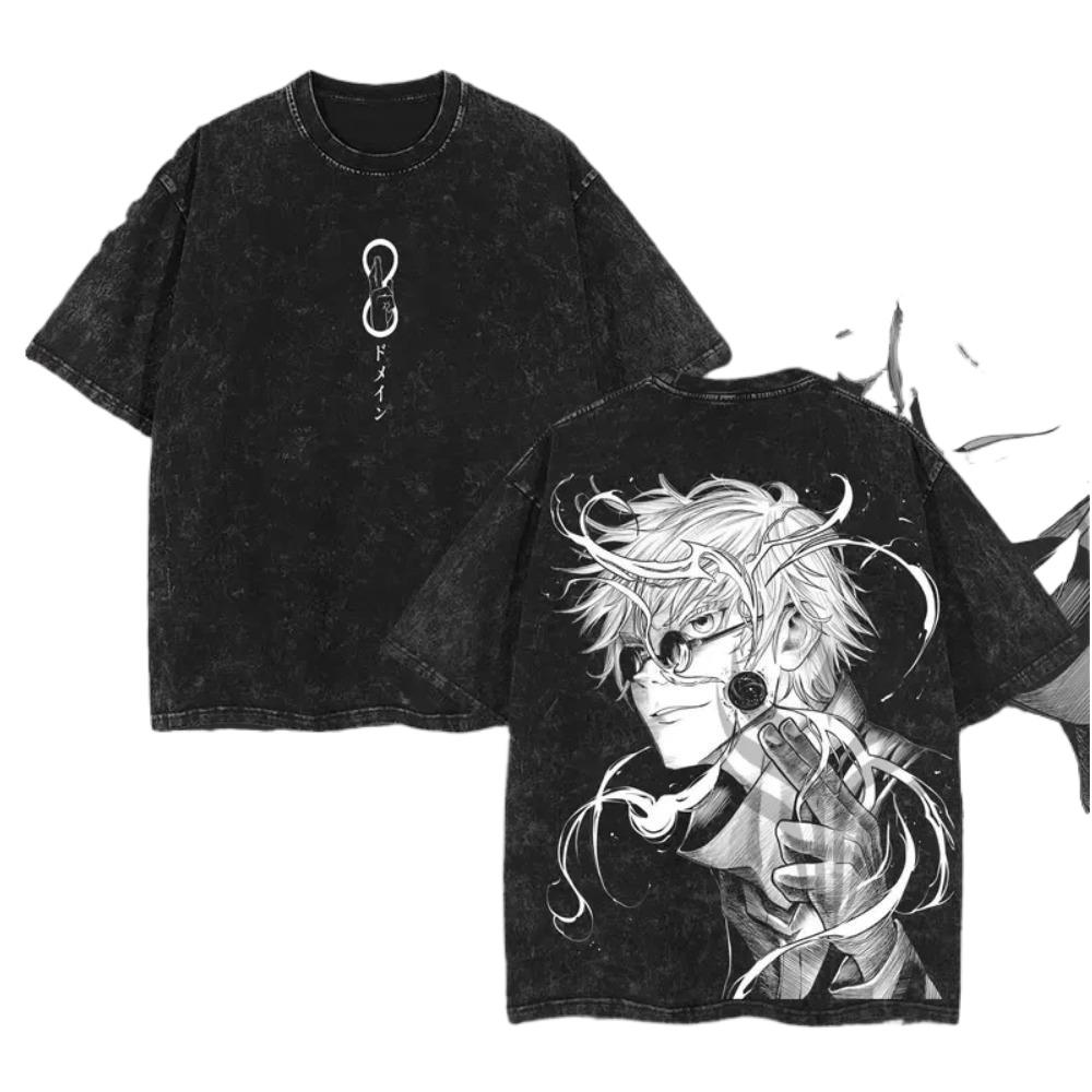 

Jujutsu Kaisen Gojo Satoru T-shirt Men Women Clothing Harajuku Vintage Washed T Shirt Casual Short Sleeve Tees Tops S