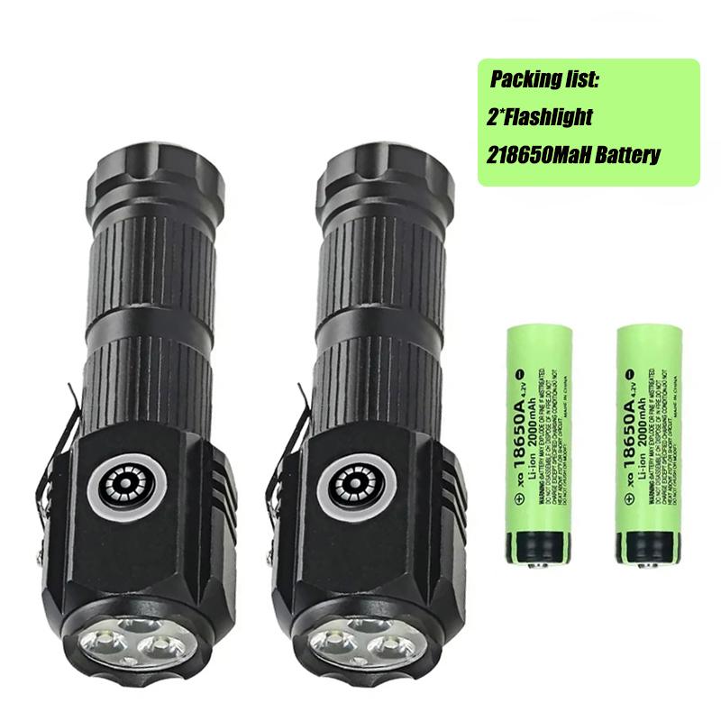 Powerful LED Flashlight Portable 2000LM Maintenance Work Light IPX6 Waterproof Outdoor Camping Adventure Lighting Torch Lantern