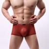 Mens Boxer Sexy See Through Lingerie Underwear Men Lace Mesh Boxershorts Underpants Man Solid Boxers Hombre Shorts Men's Panties