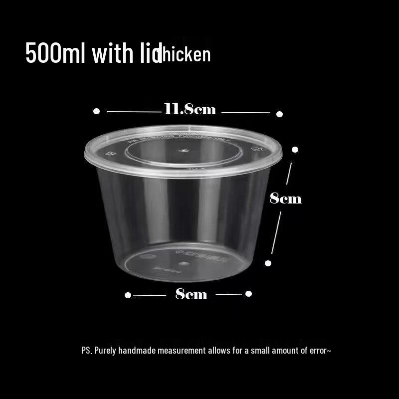 Disposable Round Transparent Food Containers