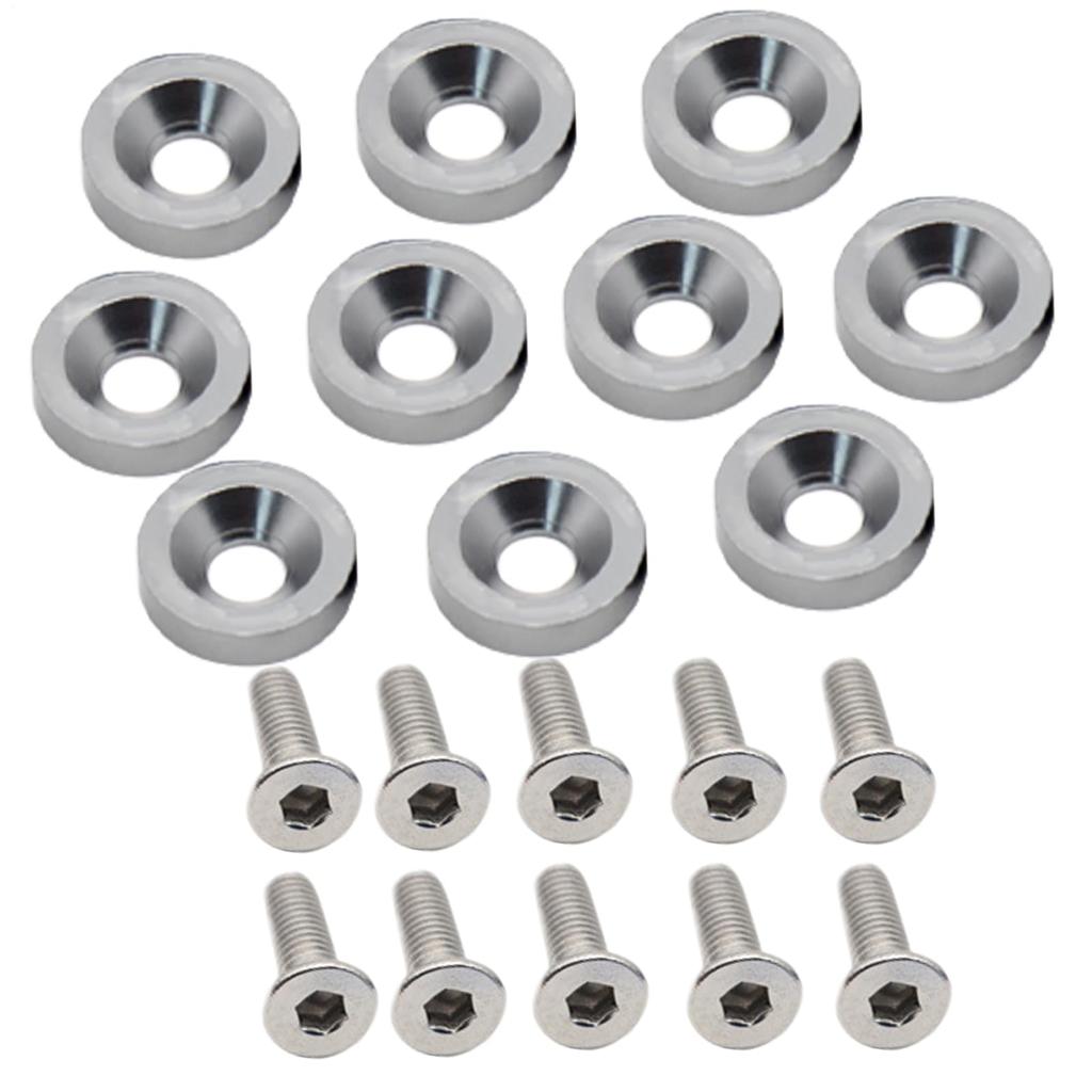 Kennzeichenschrauben Muttern Set für Auto Kennzeichen Abstandshalter M6 Korrosionsschutz 10 Stück Fahrzeug