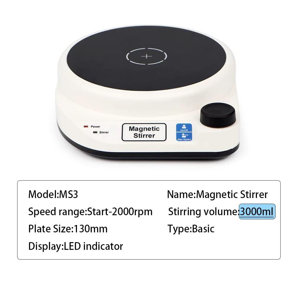 Magnetic Mixer 2000RPM Mini Electric Magnetic Stirrer with Stir Bar Brushless DC Motor for Medical Chemical Laboratory EU Plug