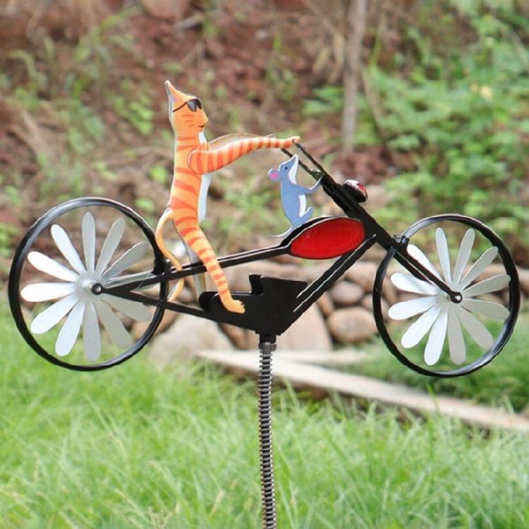 Frogs Bike Sculptures Fast delivery Handmade Metal Wind Spinner with Frogs