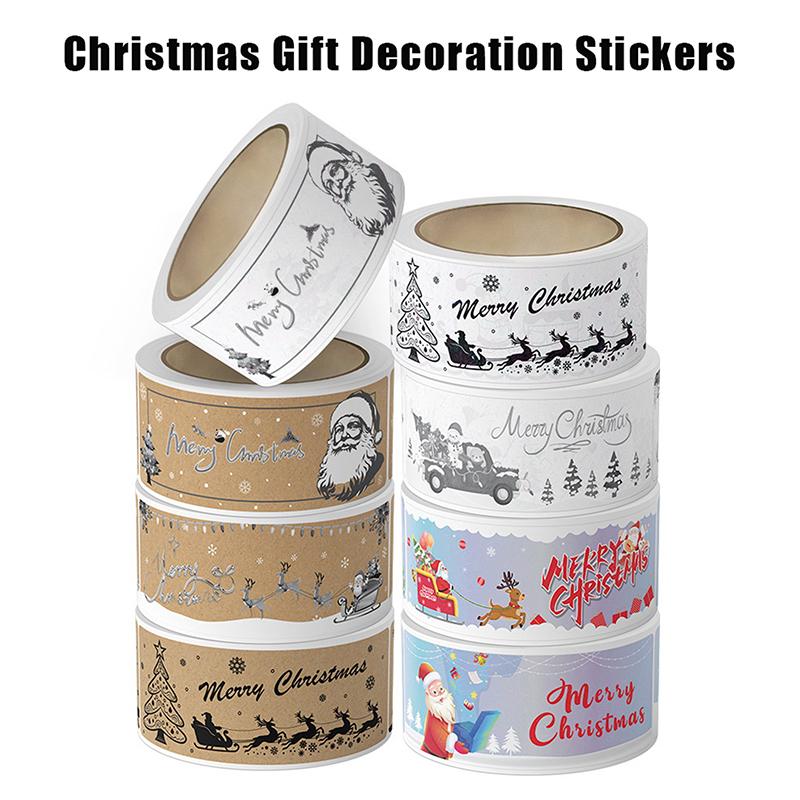 250Pcs/Roll Merry Christmas Stickers For Gifts Decorative Envelope Seal Stickers For Holiday Cards Present Box Party Favors