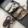 Retro color matching women's tide early autumn new niche deconstruction soft-soled leather casual shoes