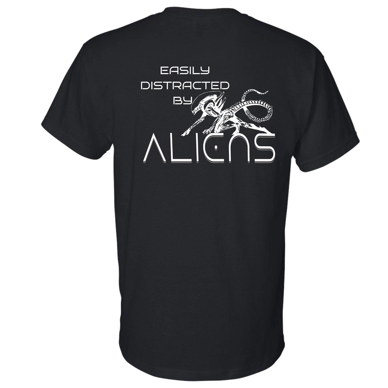 Easily Distracted By Aliens T-Shirt Black S