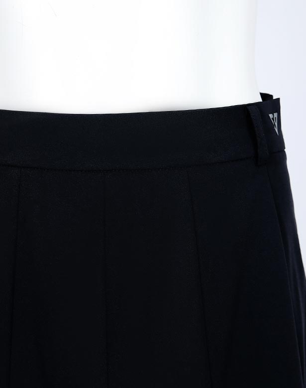 CREVE9 Capri Flower Midi Pleated Skirt Bk