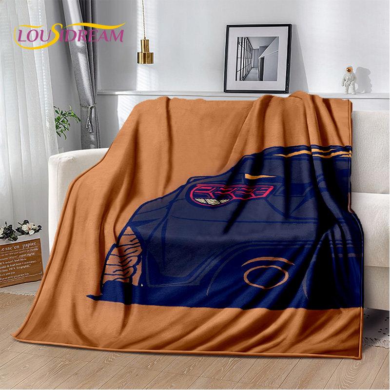 3D Racing Car Soft Plush Blanket,Flannel Blanket Throw Blanket for Living Room Bedroom Bed Sofa Picnic Hiking Leisure Napping