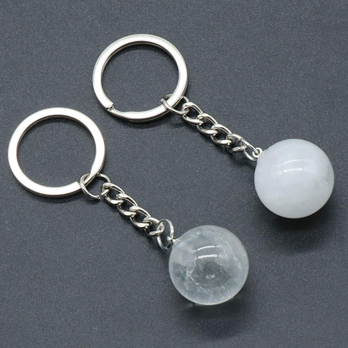 1 шт. Натуральный Кристалл Камень Брелок Подвеска Агатовый Шар Кристальный Брелок Декор Сумки Брелоки для Мотоциклов Держатель для Ключей CLE