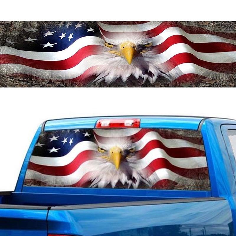 Premium Qualität Amerikanische Flagge Adler Fenstertönung Grafik Aufkleber Für Hintere LKW Heckklappe