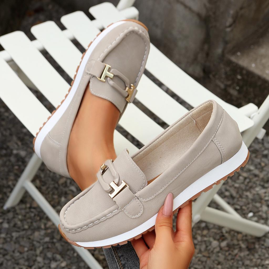 New casual single shoes large size round head Doudou shoes flat casual single shoes