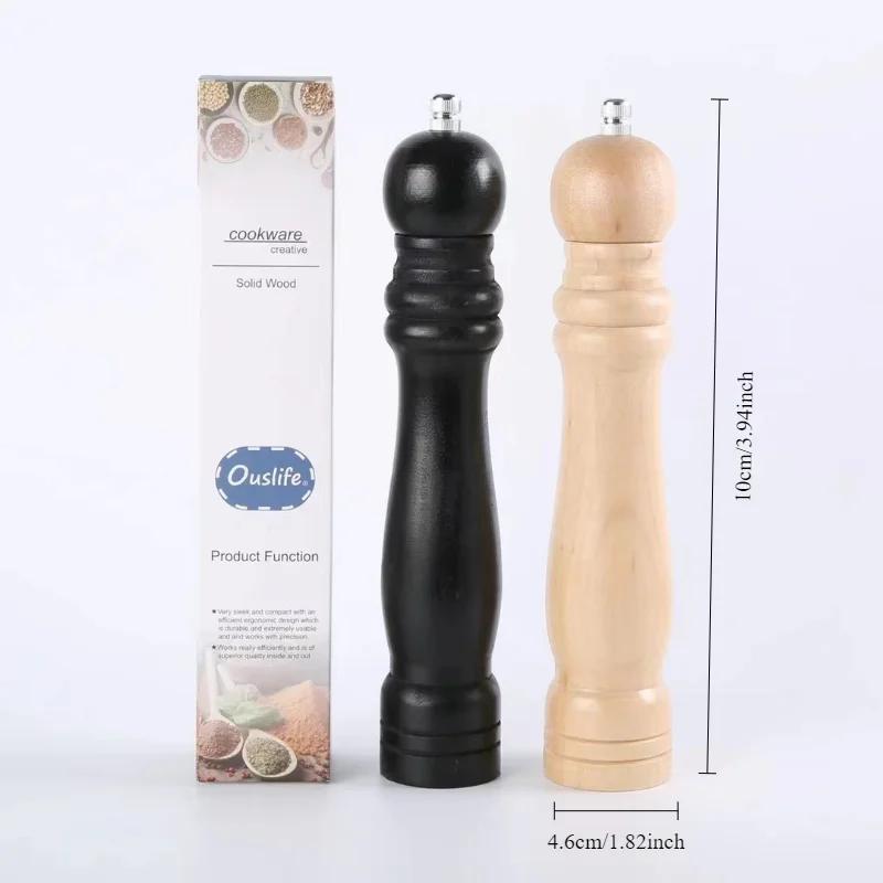 1pc Black Pepper Mill Dutch Wood Manual Pepper Grinding Seasoning Bottle Creative Pepper Grinder Pepper Mill Mortar and Pestle