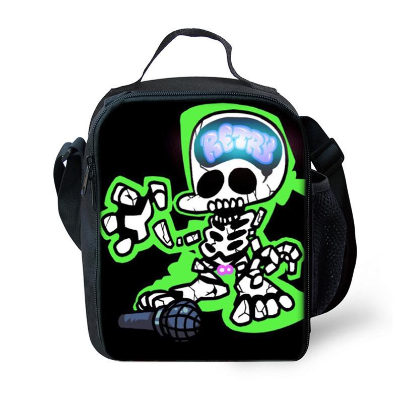 Funkin Night Friday Fnf Lunch Bags Thermal School Handbag For Kids Single Strap