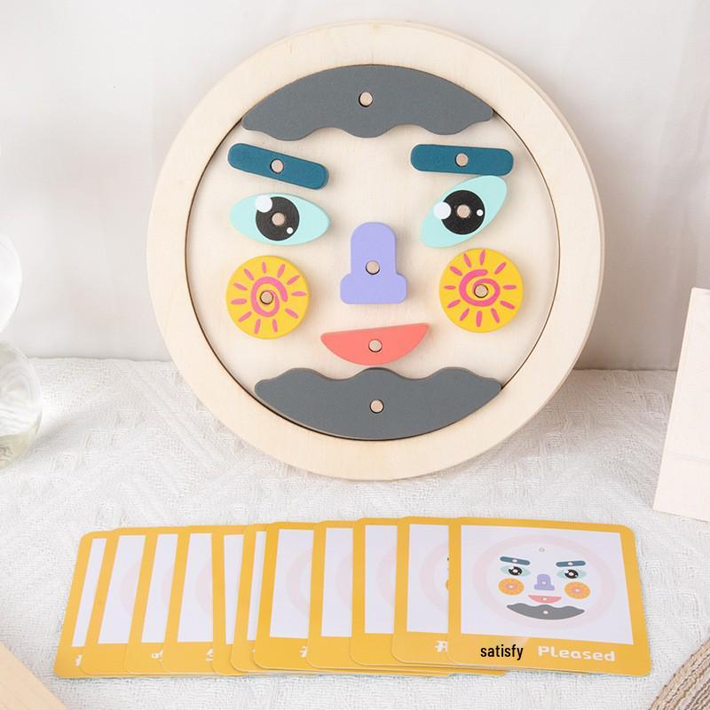 Jeu de Cube Changeant de Visage en Bois: Version Bataille pour Enfants - Défi Parent-Enfant