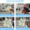 6Pcs Sun Catcher Snowflake Window Sticker Electrostatic Removable Snowflake Glass Decal Christmas Bedroom Living Room Decoration