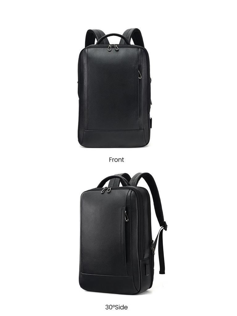 Men's Luxury Cowhide Business Laptop Backpack, 15.6", for Work and Travel